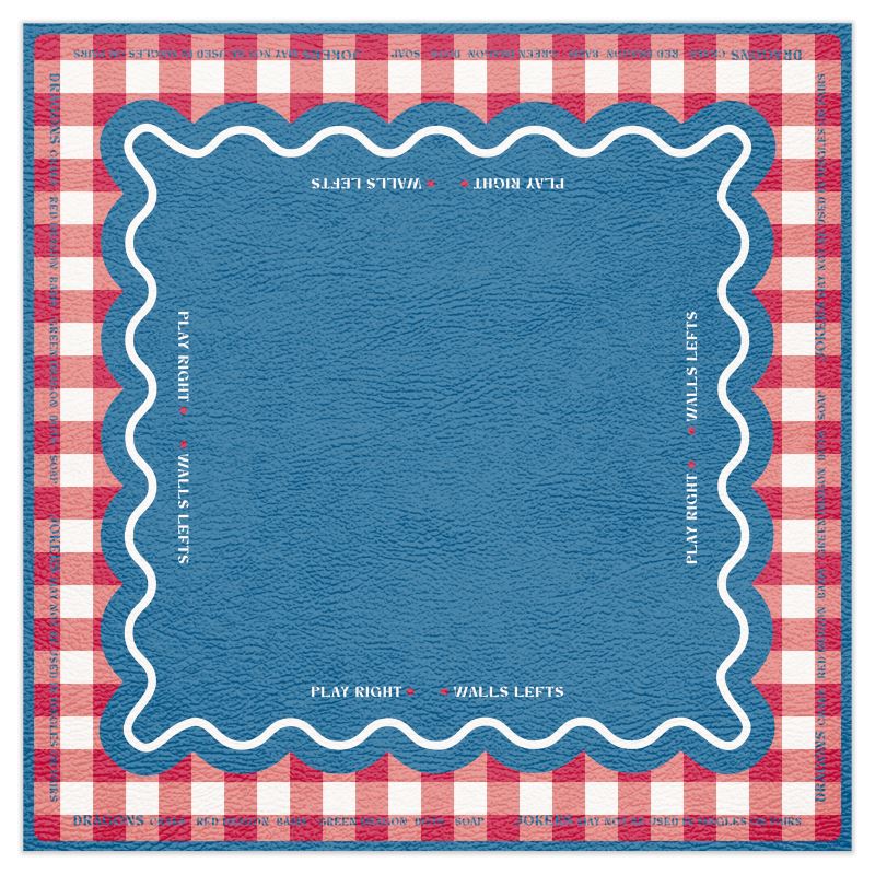 Red Check Mahjong Mat